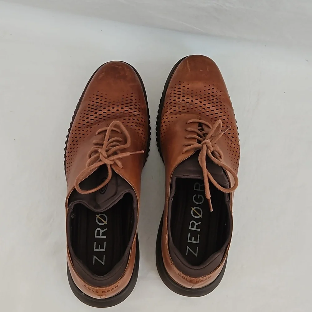 COLE HAAN Zerogrand Lazer British Tan Lace Up Wingtip Oxford Size 11.5